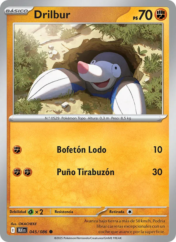 Carta Drilbur de la expansión Fulgor Negro, número 045/86
