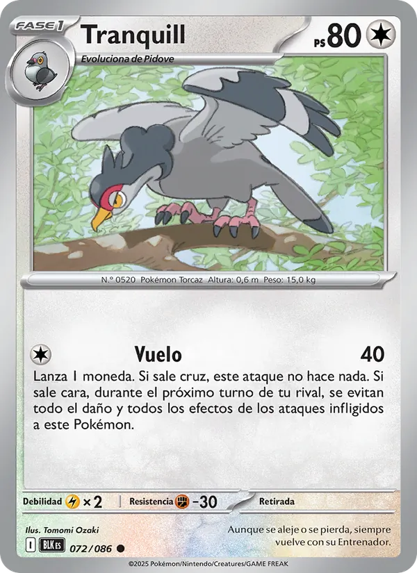 Carta Tranquill de la expansión Fulgor Negro, número 072/86