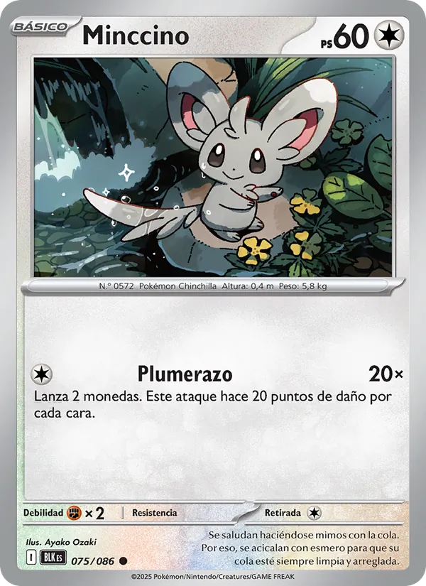 Carta Minccino de la expansión Fulgor Negro, número 075/86