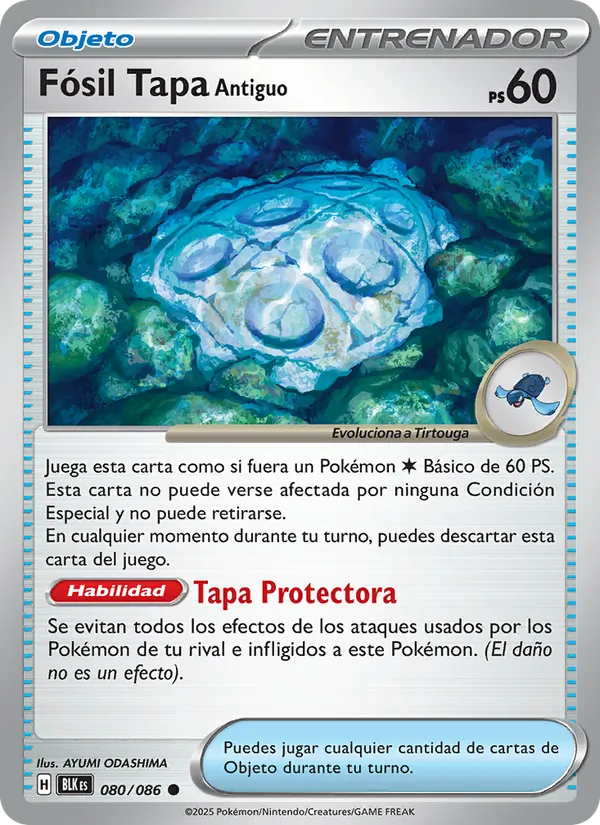 Carta Fósil Tapa Antiguo de la expansión Fulgor Negro, número 080/86