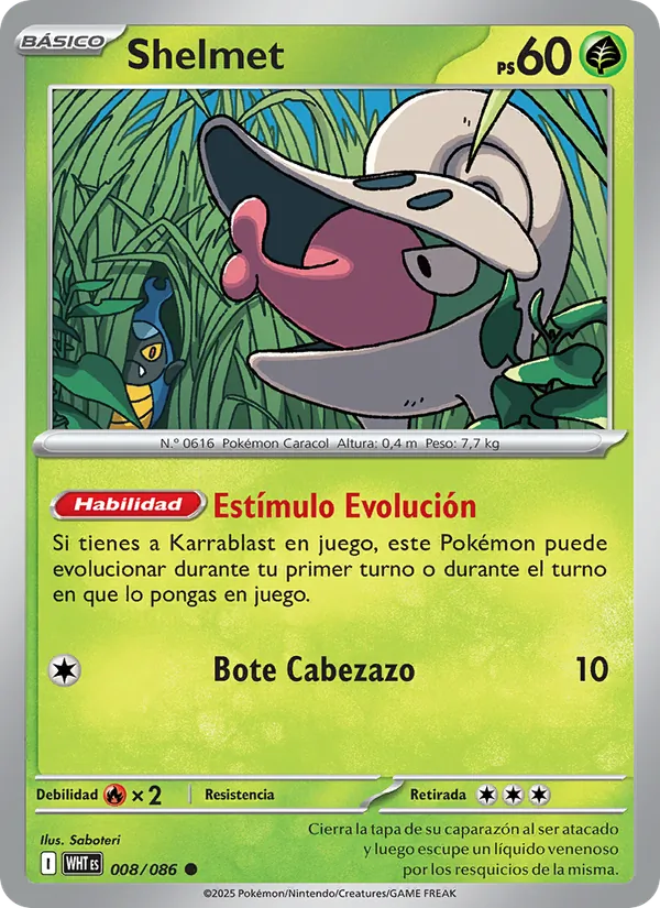 Carta Shelmet de la expansión Llama Blanca, número 008/86