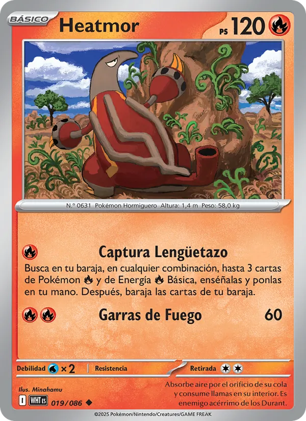 Carta Heatmor de la expansión Llama Blanca, número 019/86