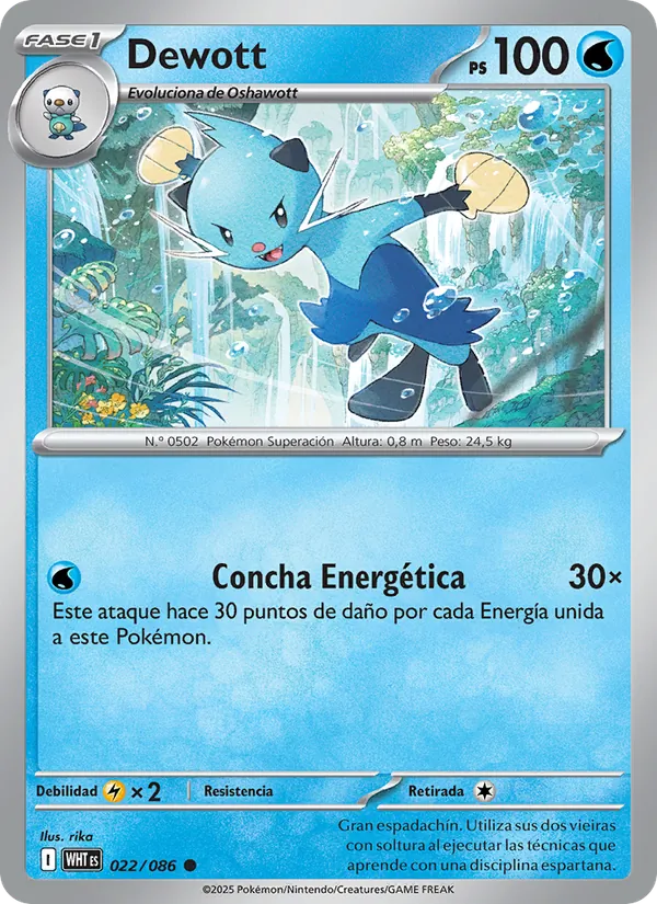 Carta Dewott de la expansión Llama Blanca, número 022/86