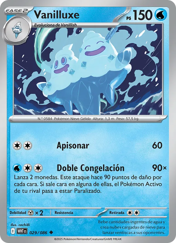 Carta Vanilluxe de la expansión Llama Blanca, número 029/86