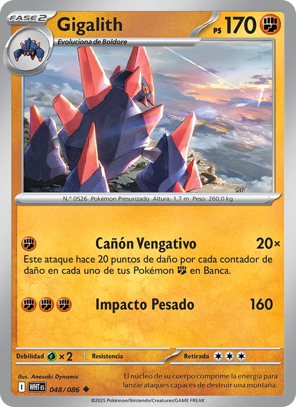 Carta Gigalith de la expansión Llama Blanca, número 048/86