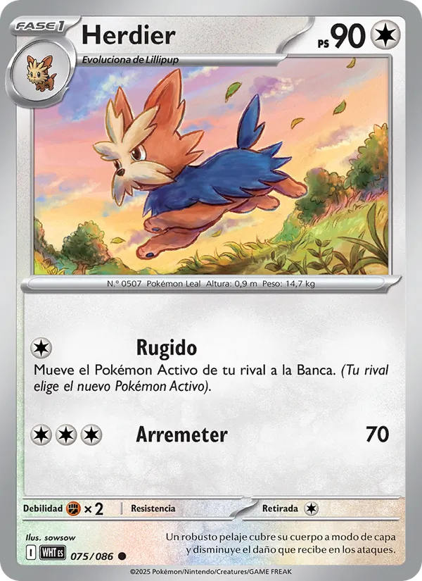 Carta Herdier de la expansión Llama Blanca, número 075/86
