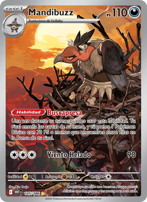 Carta Mandibuzz de la expansión Llama Blanca, número 145/86
