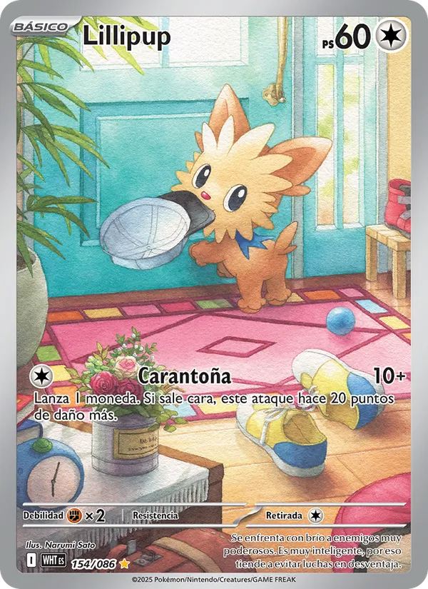 Carta Lillipup de la expansión Llama Blanca, número 154/86