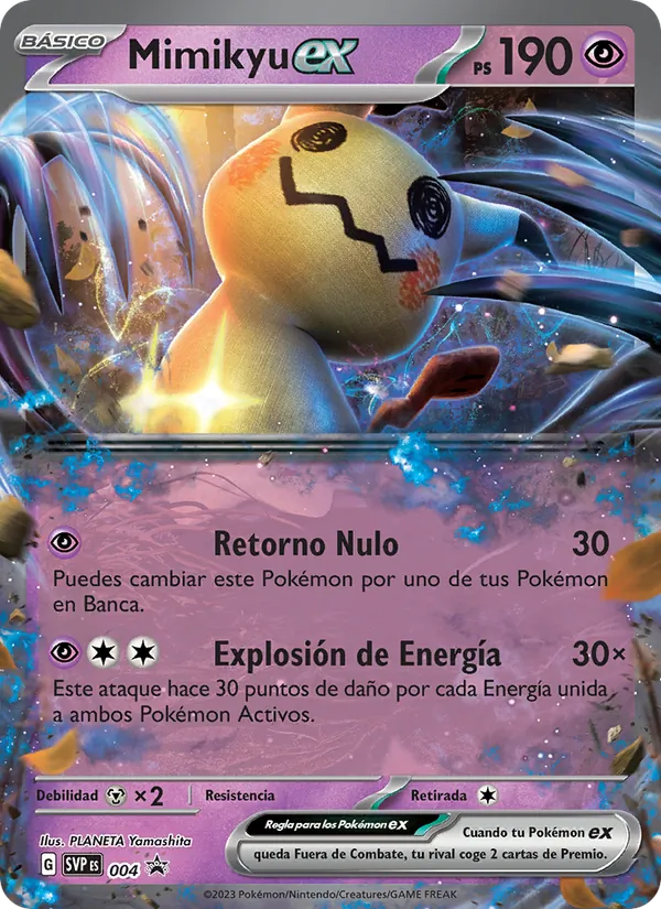 Carta Mimikyu ex de la expansión SVP Black Star Promos, número 004/225