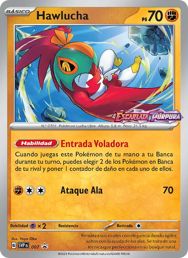 Carta Hawlucha de la expansión SVP Black Star Promos, número 007/225