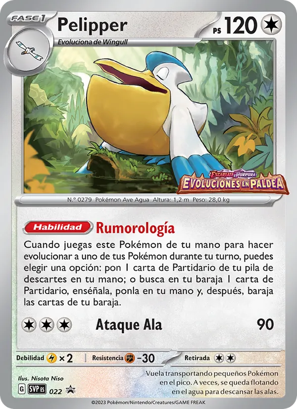 Carta Pelipper de la expansión SVP Black Star Promos, número 022/225