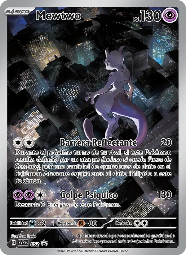 Carta Mewtwo de la expansión SVP Black Star Promos, número 052/225