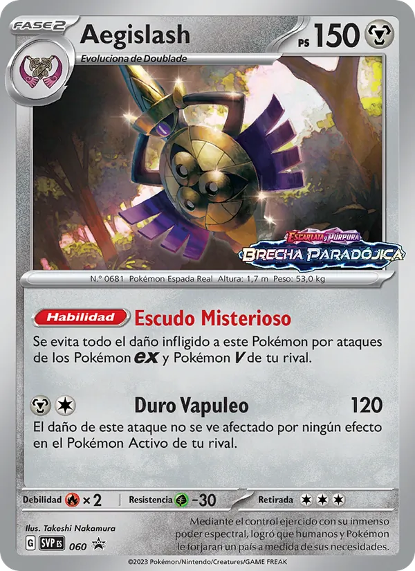 Carta Aegislash de la expansión SVP Black Star Promos, número 060/225