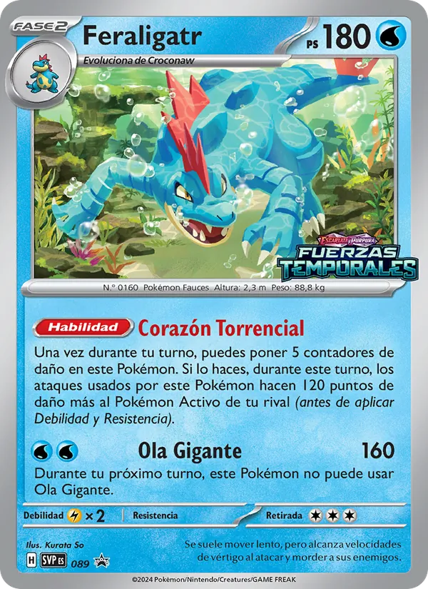 Carta Feraligatr de la expansión SVP Black Star Promos, número 089/225