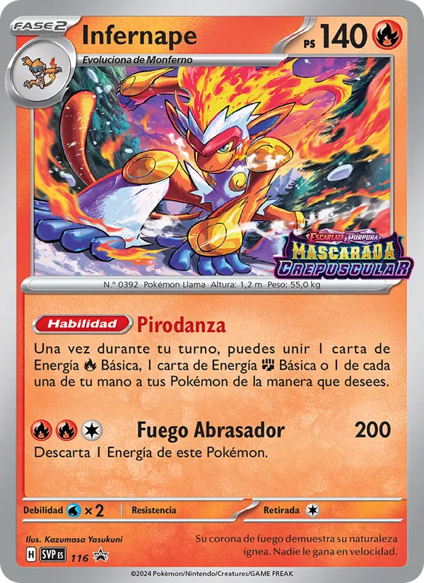 Carta Infernape de la expansión SVP Black Star Promos, número 116/225