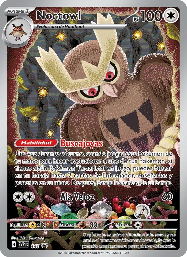 Carta Noctowl de la expansión SVP Black Star Promos, número 141/225