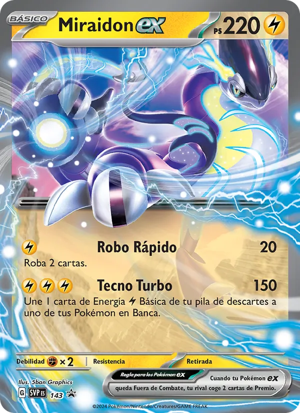Carta Miraidon ex de la expansión SVP Black Star Promos, número 143/225