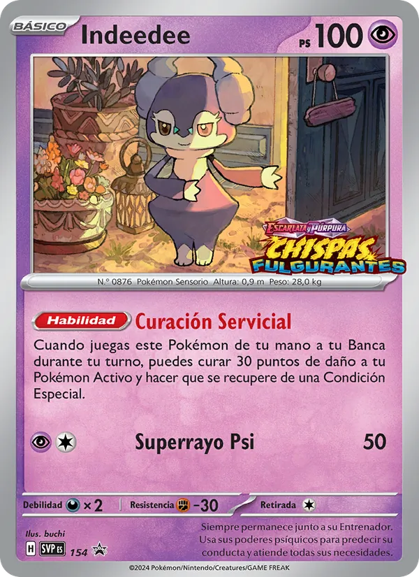Carta Indeedee de la expansión SVP Black Star Promos, número 154/225