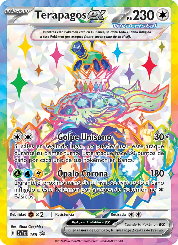 Carta Terapagos ex de la expansión SVP Black Star Promos, número 165/225