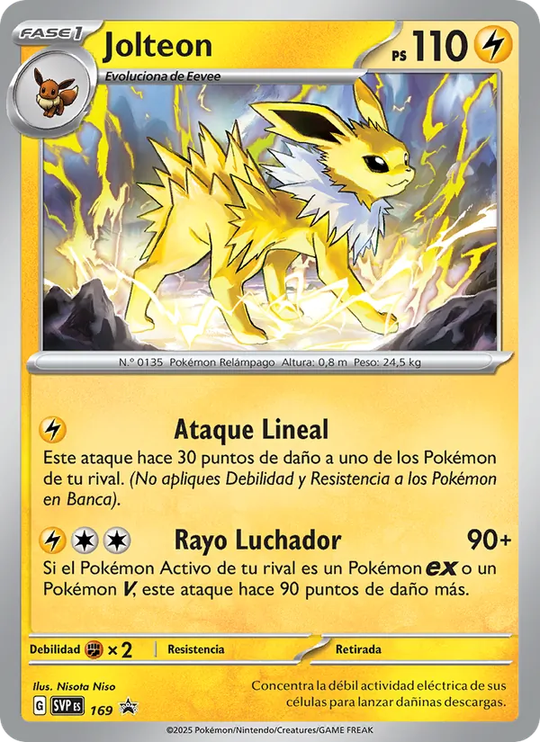 Carta Jolteon de la expansión SVP Black Star Promos, número 169/225