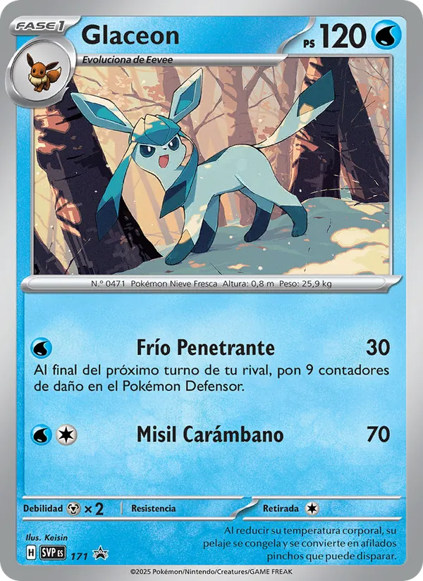 Carta Glaceon de la expansión SVP Black Star Promos, número 171/225