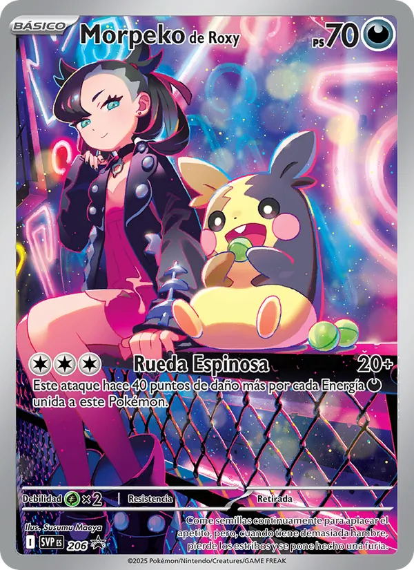 Carta Morpeko de Roxy de la expansión SVP Black Star Promos, número 206/225