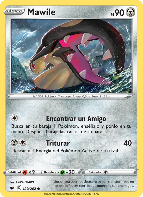 Carta Mawile de la expansión Espada y Escudo, número 129/202