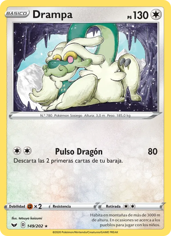 Carta Drampa de la expansión Espada y Escudo, número 149/202