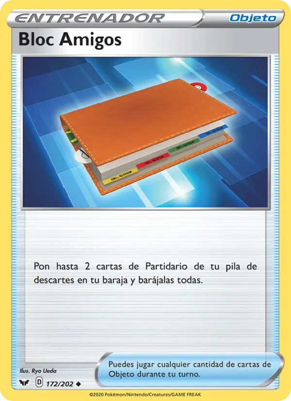 Carta Bloc Amigos de la expansión Espada y Escudo, número 172/202