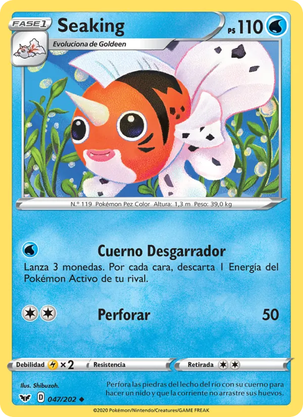 Carta Seaking de la expansión Espada y Escudo, número 47/202