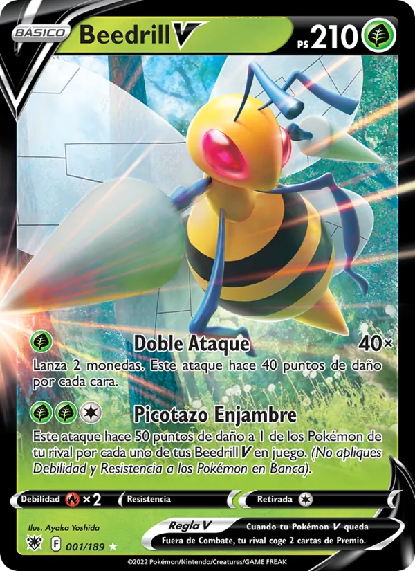 Carta Beedrill V de la expansión Resplandor Astral, número 001/189