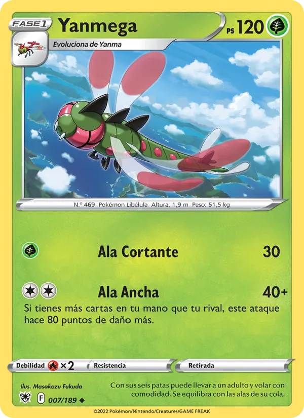 Carta Yanmega de la expansión Resplandor Astral, número 007/189