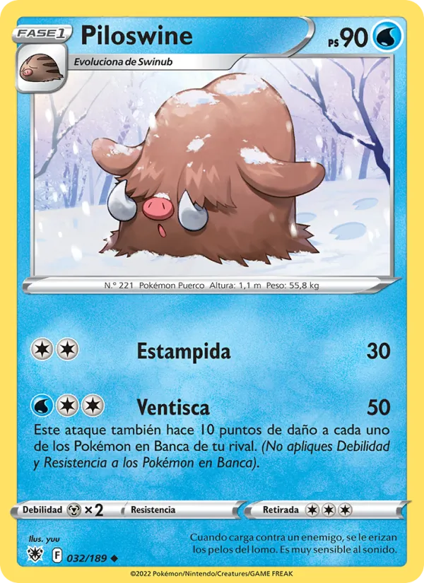 Carta Piloswine de la expansión Resplandor Astral, número 032/189