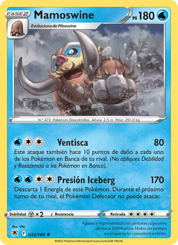 Carta Mamoswine de la expansión Resplandor Astral, número 033/189