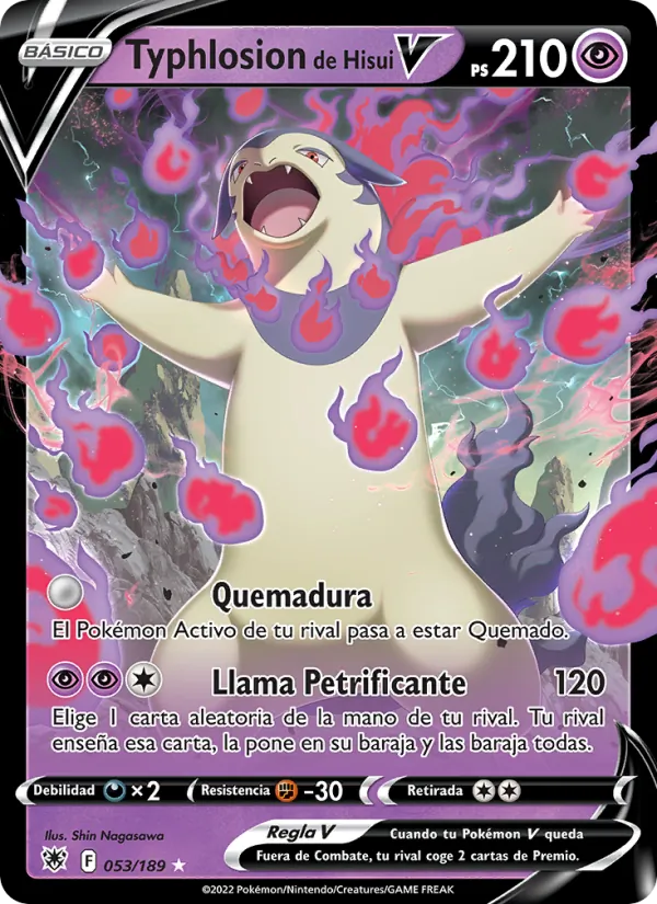Carta Typhlosion de Hisui V de la expansión Resplandor Astral, número 053/189