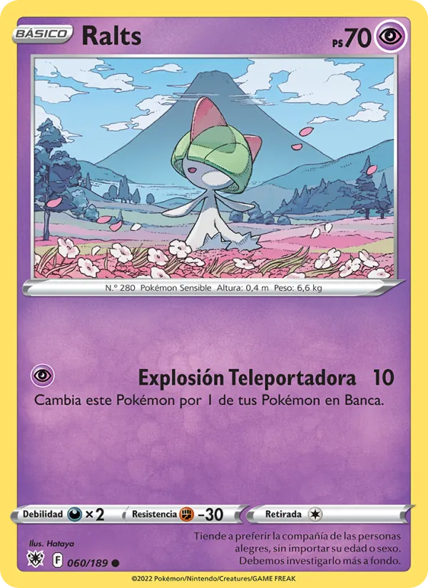 Carta Ralts de la expansión Resplandor Astral, número 060/189