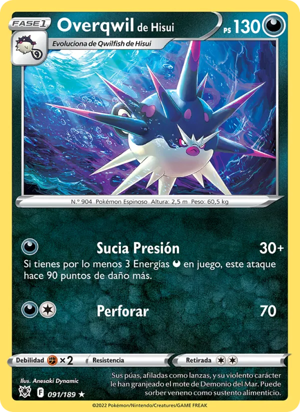 Carta Overqwil de Hisui de la expansión Resplandor Astral, número 091/189
