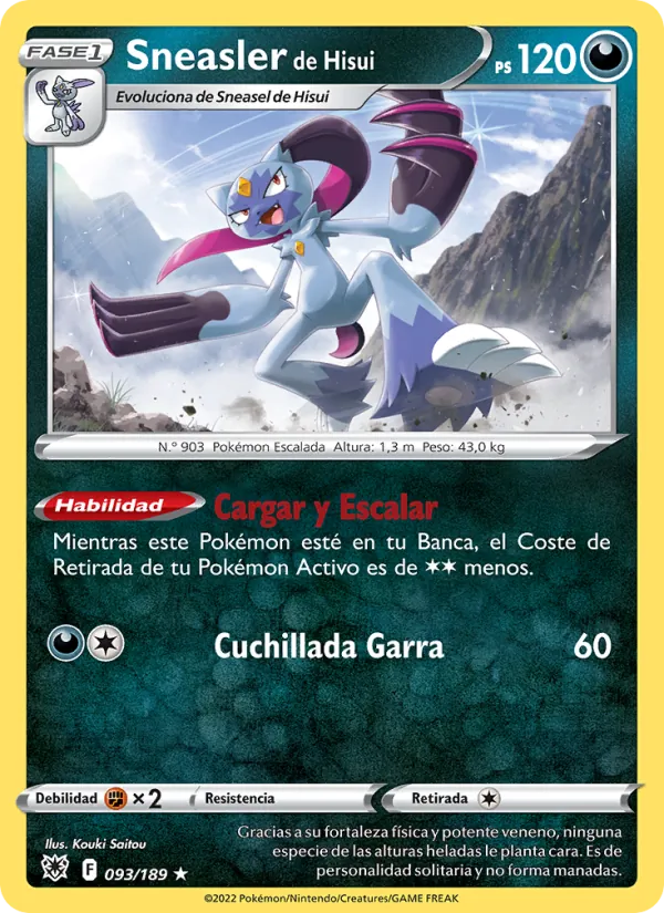 Carta Sneasler de Hisui de la expansión Resplandor Astral, número 093/189