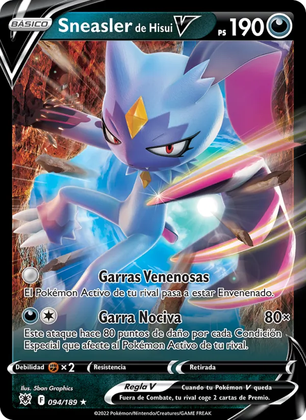 Carta Sneasler de Hisui V de la expansión Resplandor Astral, número 094/189