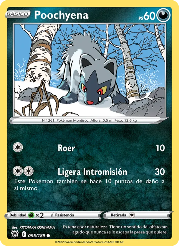 Carta Poochyena de la expansión Resplandor Astral, número 095/189