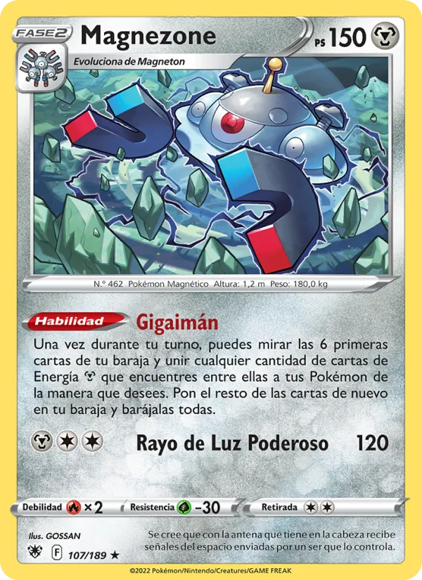 Carta Magnezone de la expansión Resplandor Astral, número 107/189
