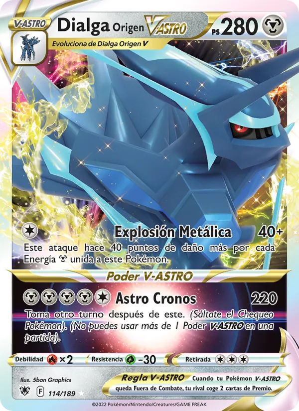 Carta Dialga Origen V-ASTRO de la expansión Resplandor Astral, número 114/189