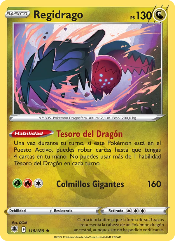 Carta Regidrago de la expansión Resplandor Astral, número 118/189