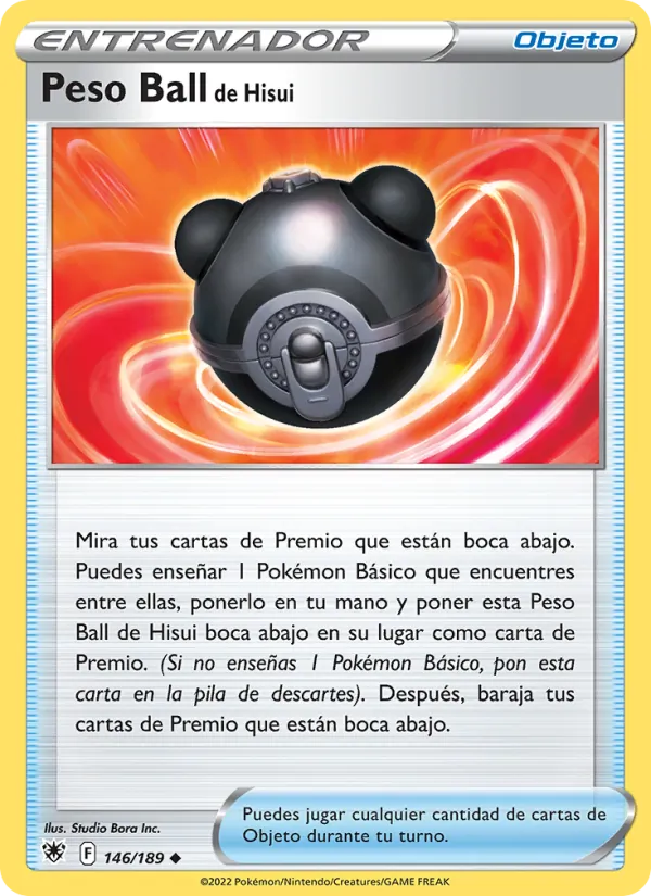 Carta Peso Ball de Hisui de la expansión Resplandor Astral, número 146/189