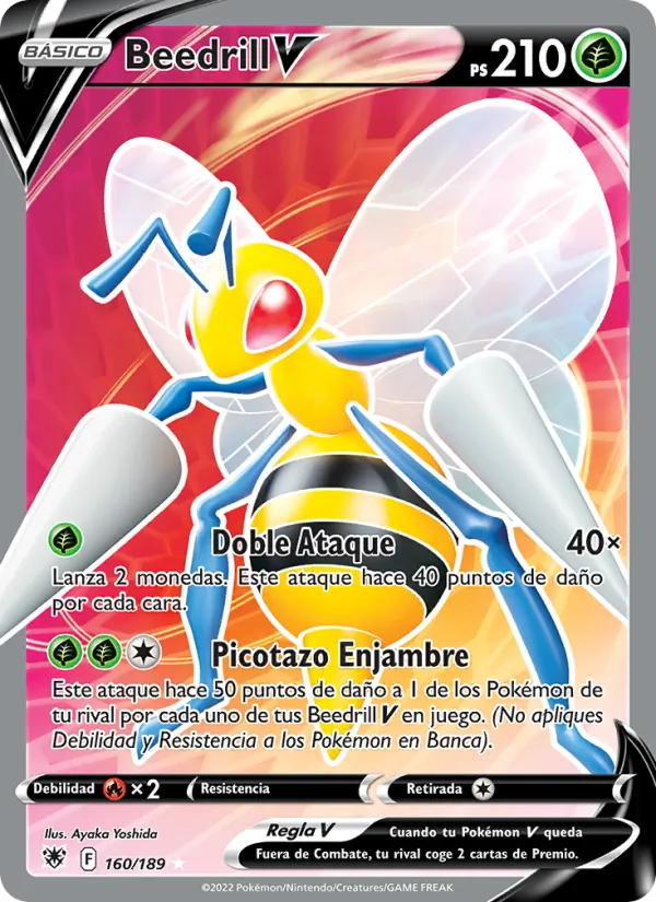 Carta Beedrill V de la expansión Resplandor Astral, número 160/189