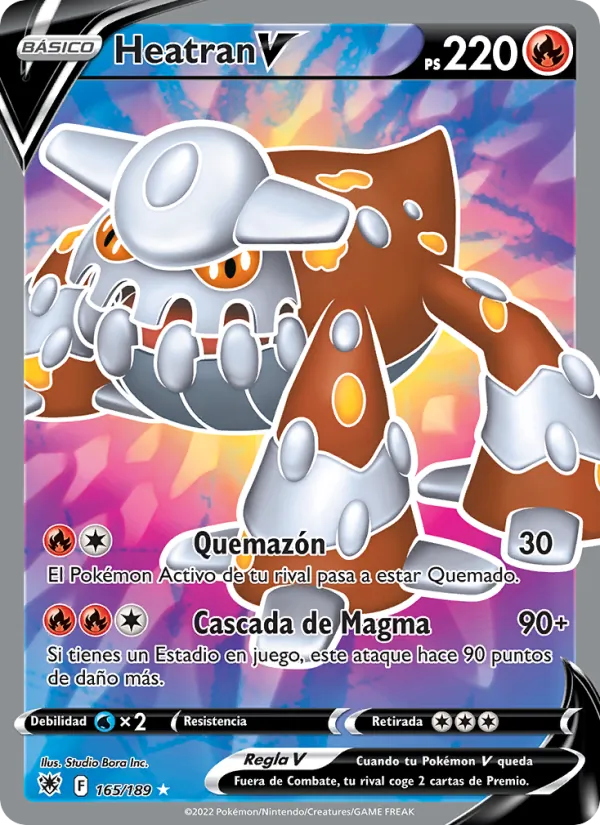Carta Heatran V de la expansión Resplandor Astral, número 165/189