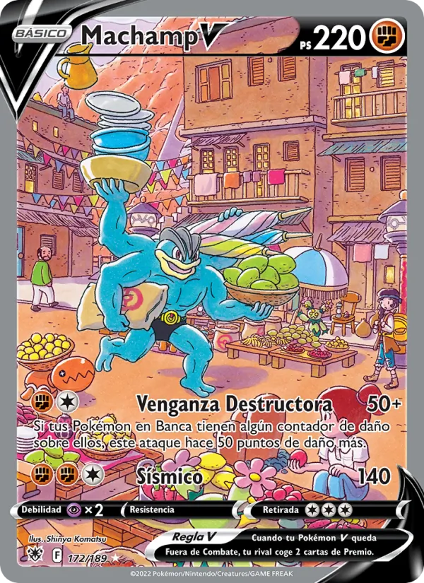 Carta Machamp V de la expansión Resplandor Astral, número 172/189