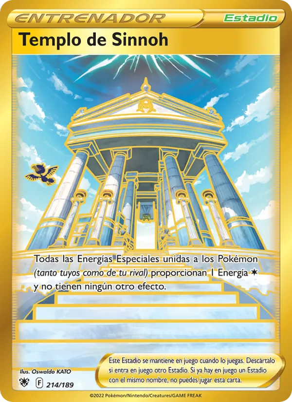 Carta Templo de Sinnoh de la expansión Resplandor Astral, número 214/189
