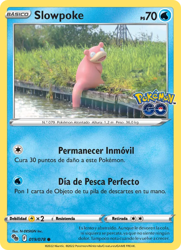 Carta Slowpoke de la expansión Pokémon GO, número 019/78