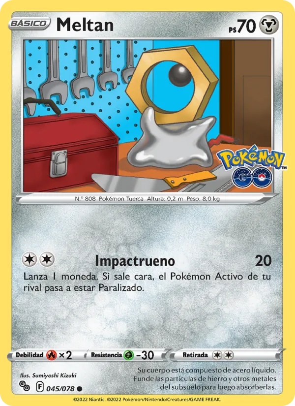 Carta Meltan de la expansión Pokémon GO, número 045/78